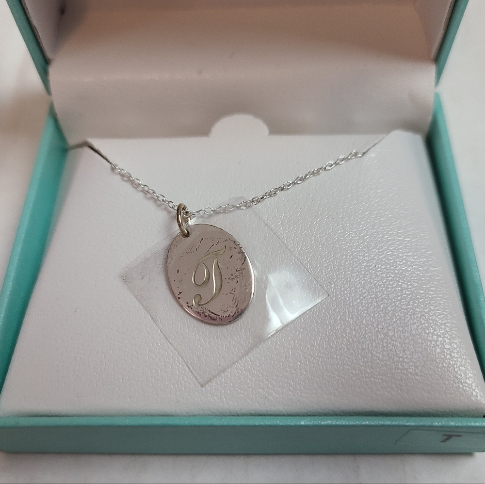 NWT! T Letter Initial Sterling Silver Necklace